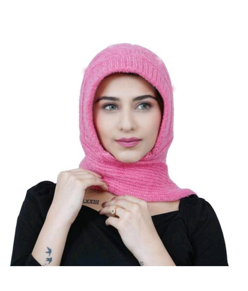     			Whyme Fashion Pink Woollen Women's Headwrap ( Pack of 1 )