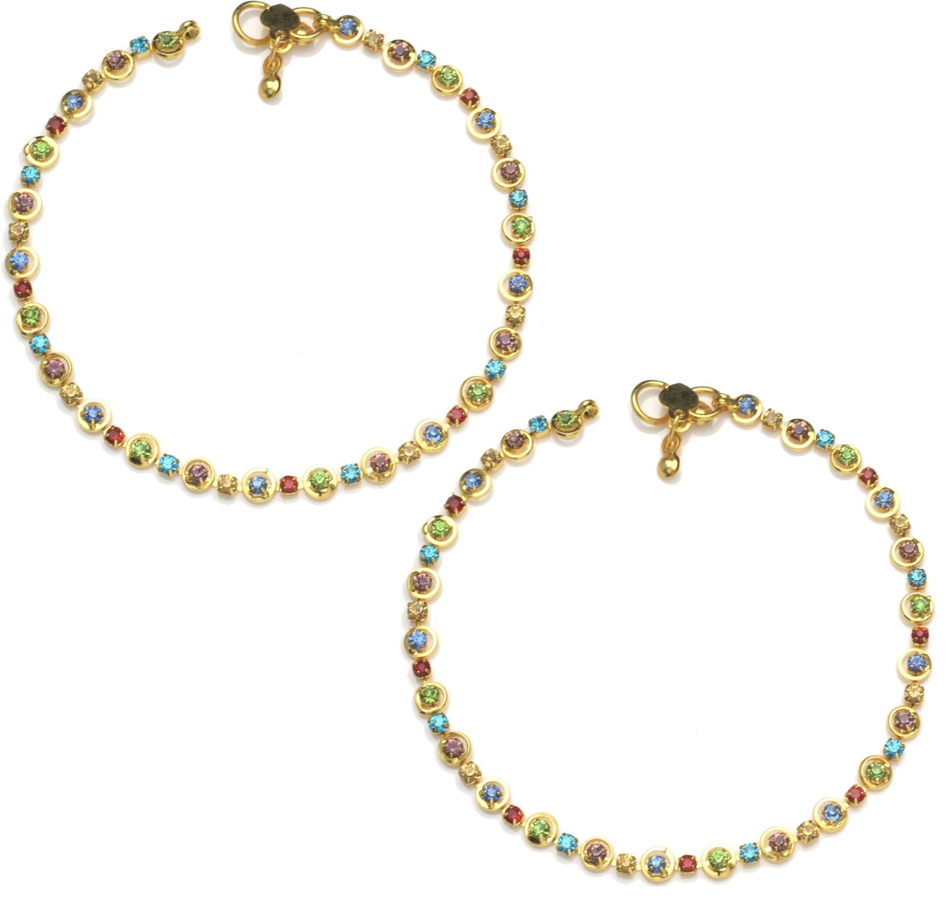 AKLINA Multicolor Anklets ( Pack of 2 ) AKLINA Multicolor Anklets ( Pack of 2 )