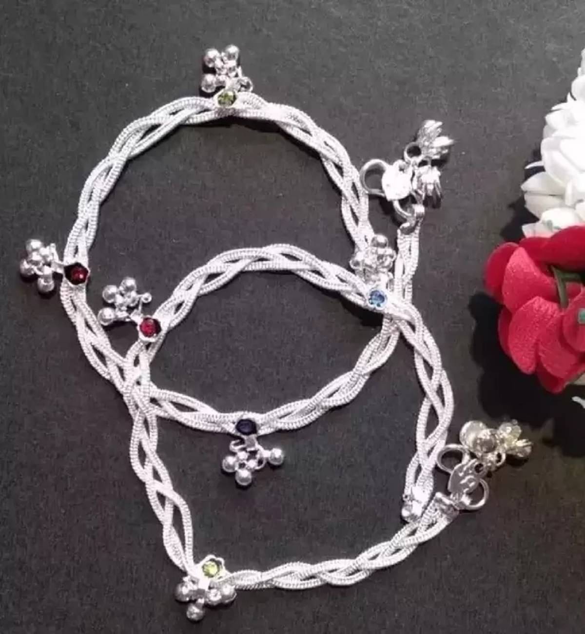 AKLINA Multicolor Anklets ( Pack of 2 ) AKLINA Multicolor Anklets ( Pack of 2 )