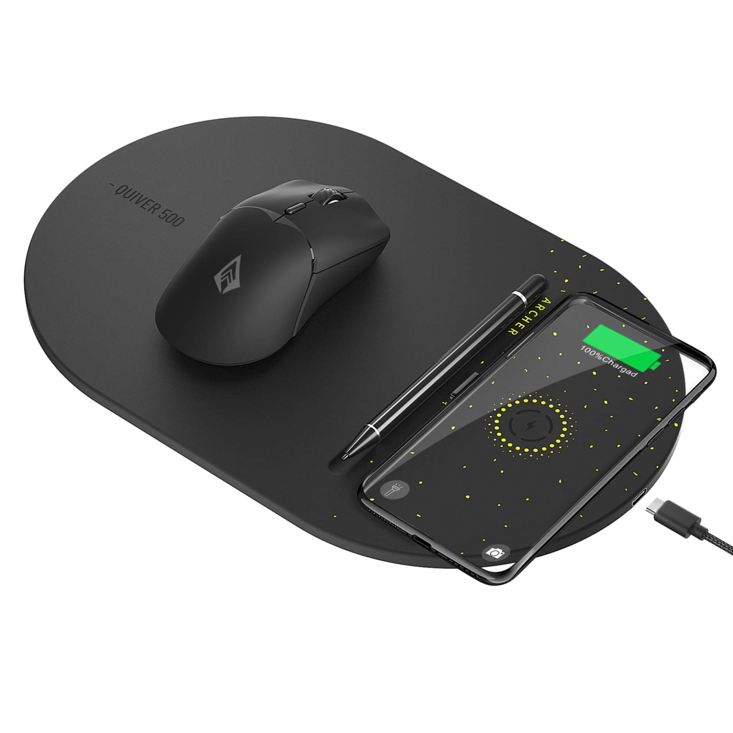 Archer Tech Lab Gaming Mousepad Gaming Mouse Pad 15W Wireless Charging, All Qi Device Compatible Archer Tech Lab Gaming Mousepad Gaming Mouse Pad 15W Wireless Charging, All Qi Device Compatible