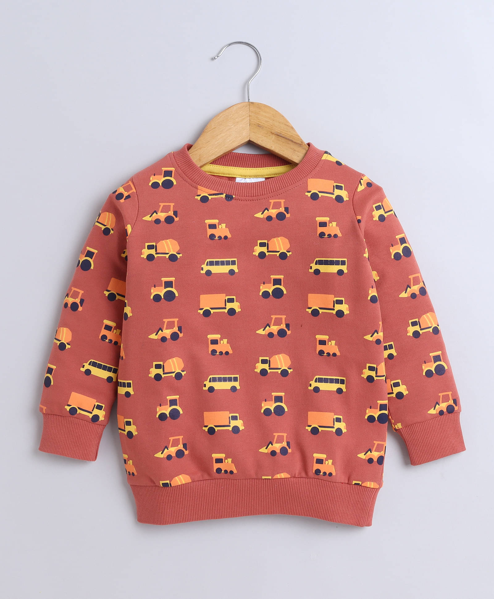     			BUMZEE Brown Boys Full Sleeves Cotton Sweatshirt Age - 18-24 Months