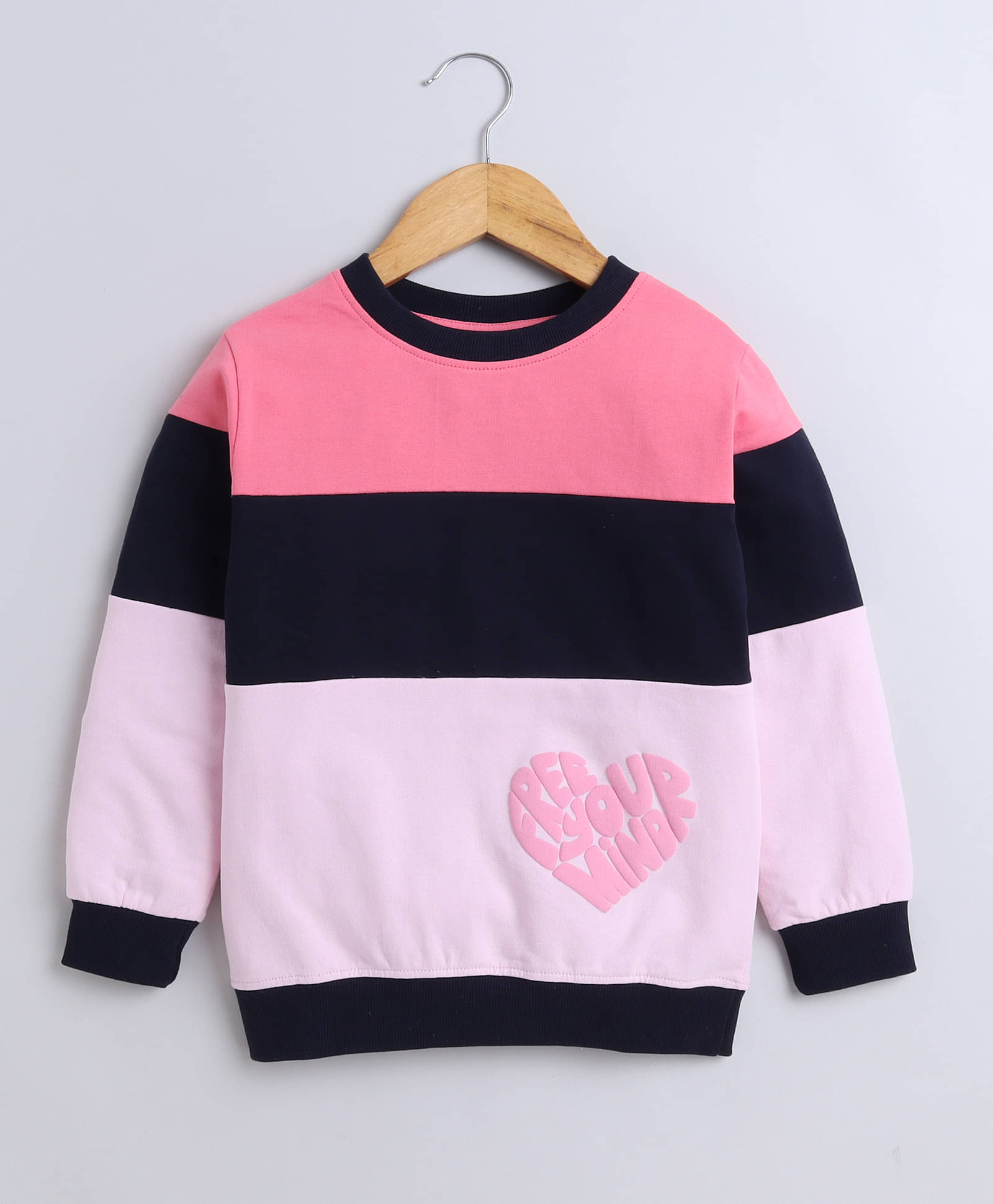     			BUMZEE Single Girls Cotton Sweatshirt ( Pink )