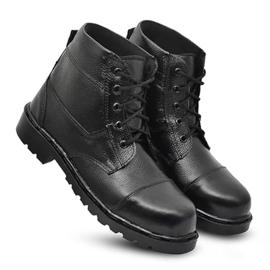 Biggie High Ankle Black Safety Shoes