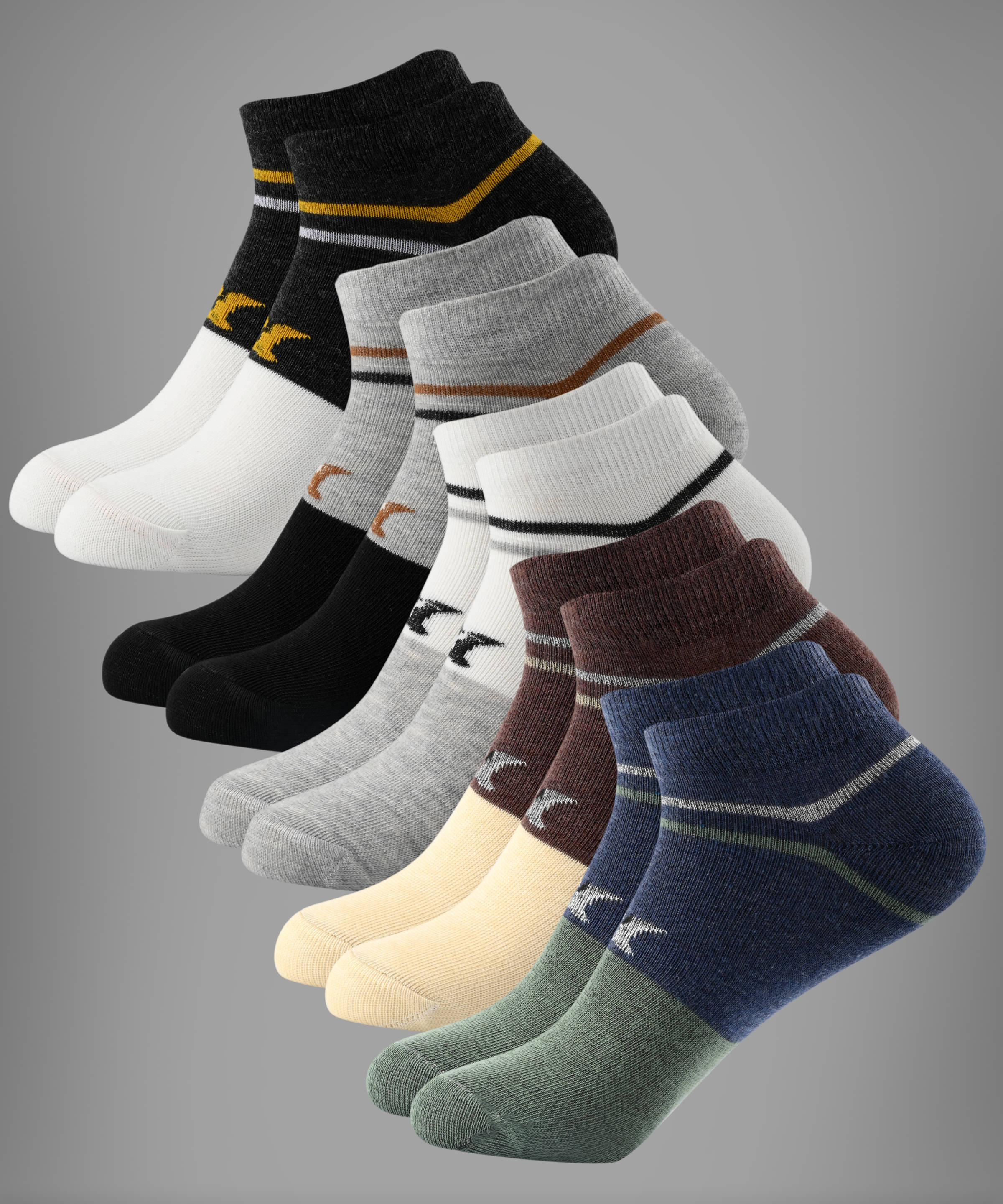     			Brucella Blended Men's Solid Multicolor Ankle Length Socks ( Pack of 5 )