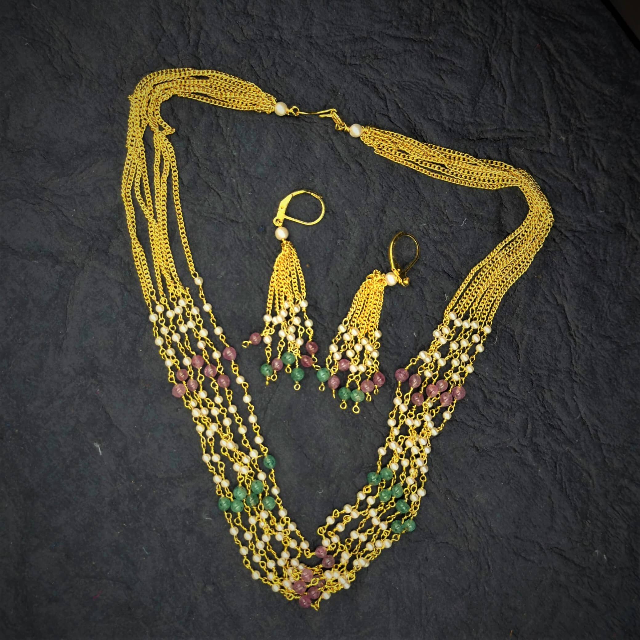 Charms Multicolor Alloy Necklace Set ( Pack of 1 )