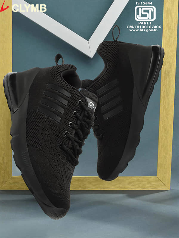 Clymb Black Men's Sports Running Shoes - Sports Shoes | Buy online on ZillyBuy
