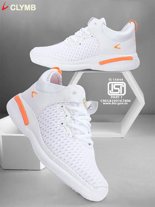 Clymb White Men's Sports Running Shoes - Sports Shoes | Buy online on ZillyBuy