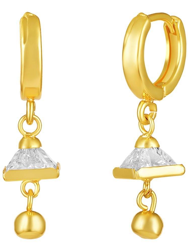     			Drashti Collection Golden Drop Earrings ( Pack of 1 )