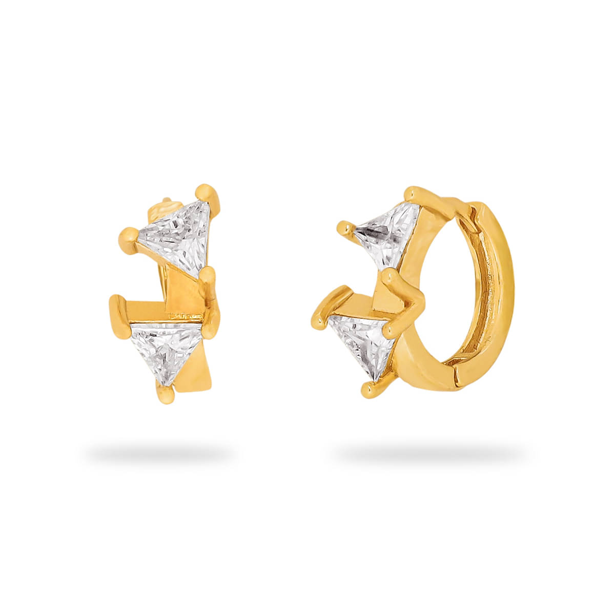    			Drashti Collection Golden Huggies Earrings ( Pack of 1 )