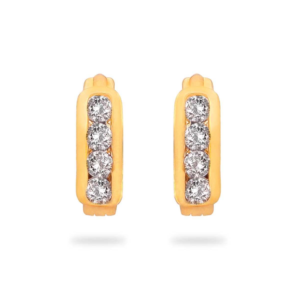     			Drashti Collection Golden Huggies Earrings ( Pack of 1 )