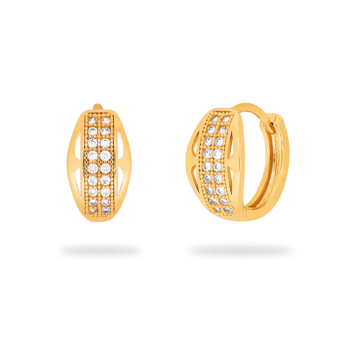     			Drashti Collection Golden Huggies Earrings ( Pack of 1 )