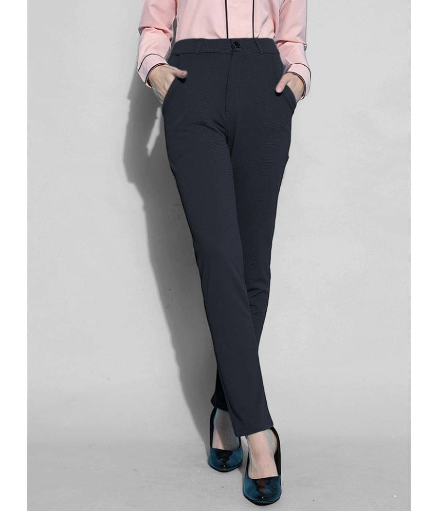     			FITHUB Black Cotton Blend Slim Women's Formal Pants ( Pack of 1 )