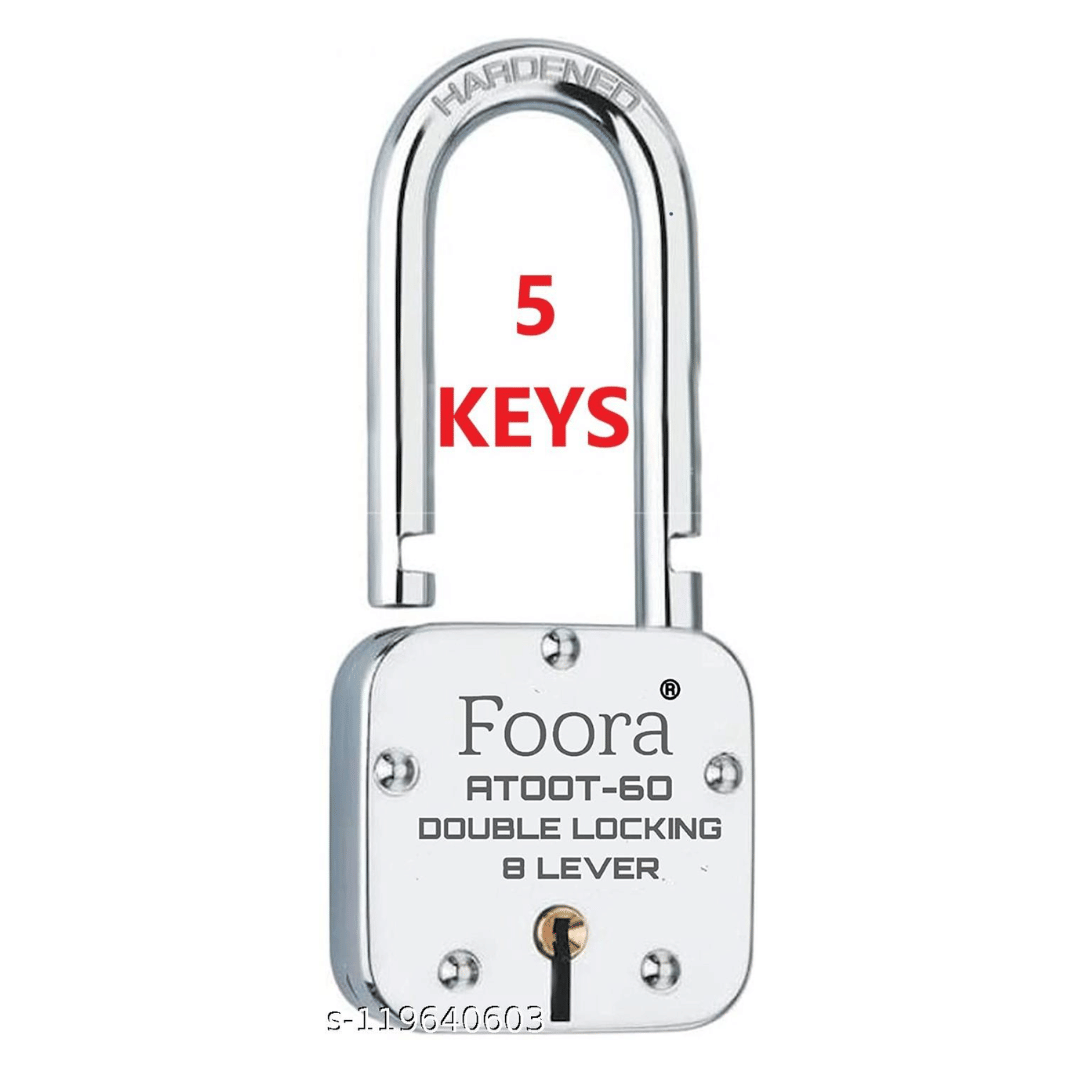     			Foora Atoot 60mm | Double Locking | 8 Lever Security | 5 Keys