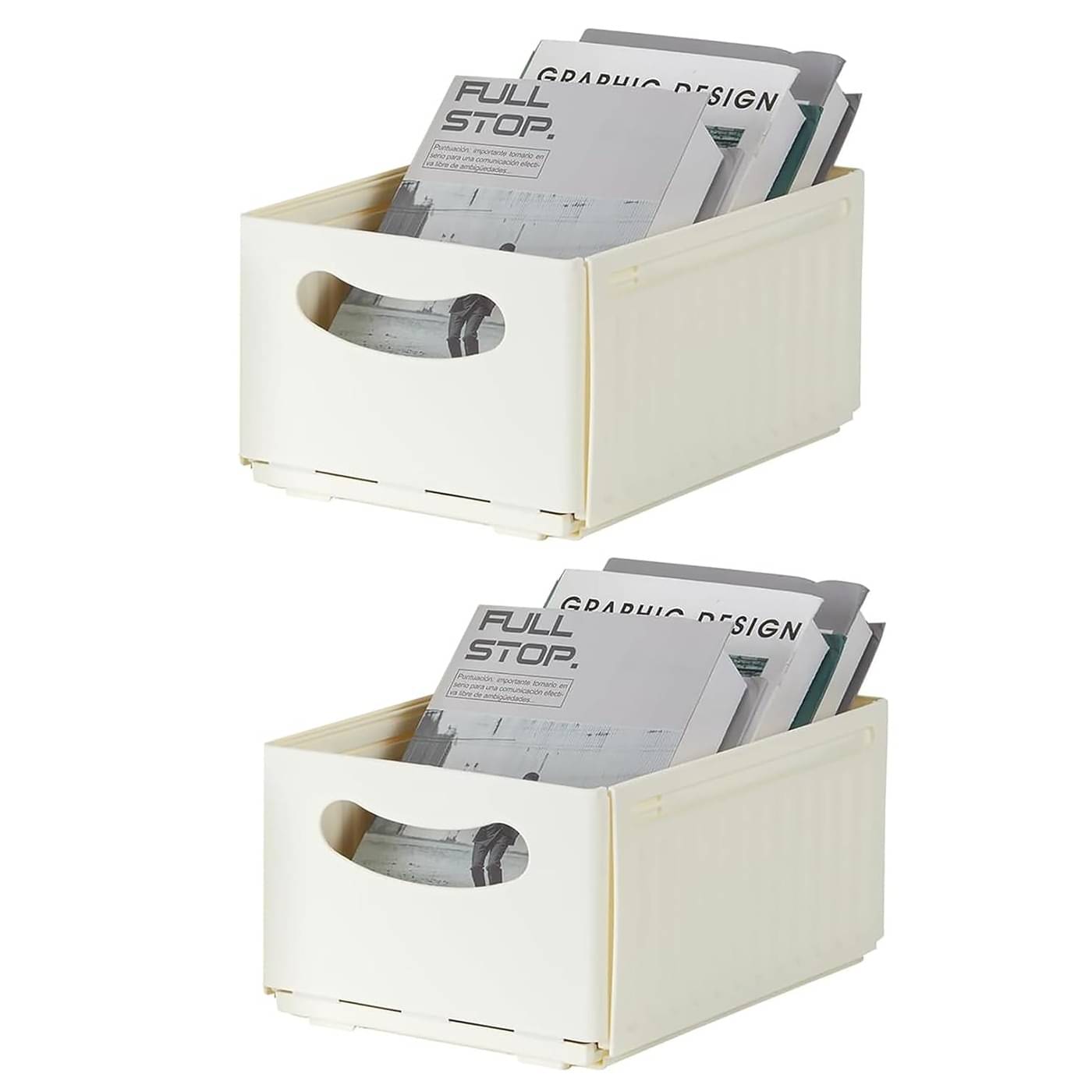     			House Of Quirk Space Saving Basket ( Pack of 2 )