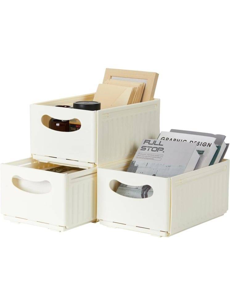 House Of Quirk Space Saving Basket ( Pack of 3 ) House Of Quirk Space Saving Basket ( Pack of 3 )