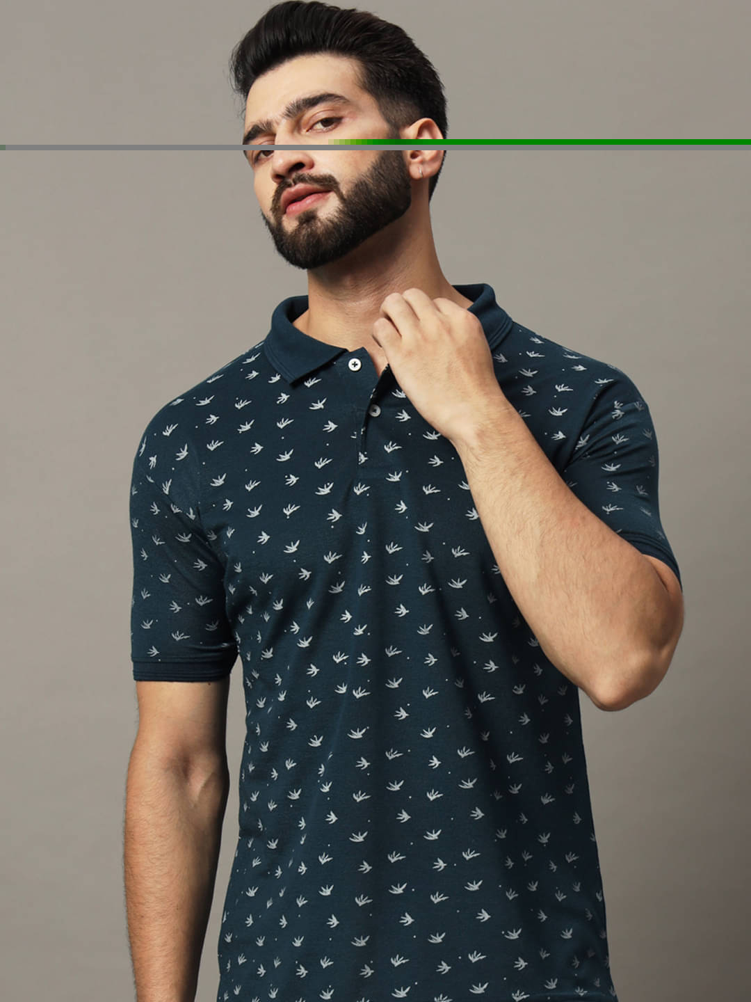 Hushbucks Pack of 1 Cotton Blend Regular Fit Printed Half Sleeves Men's Polo T Shirt ( Dark Green ) Hushbucks Pack of 1 Cotton Blend Regular Fit Printed Half Sleeves Men's Polo T Shirt ( Dark Green )
