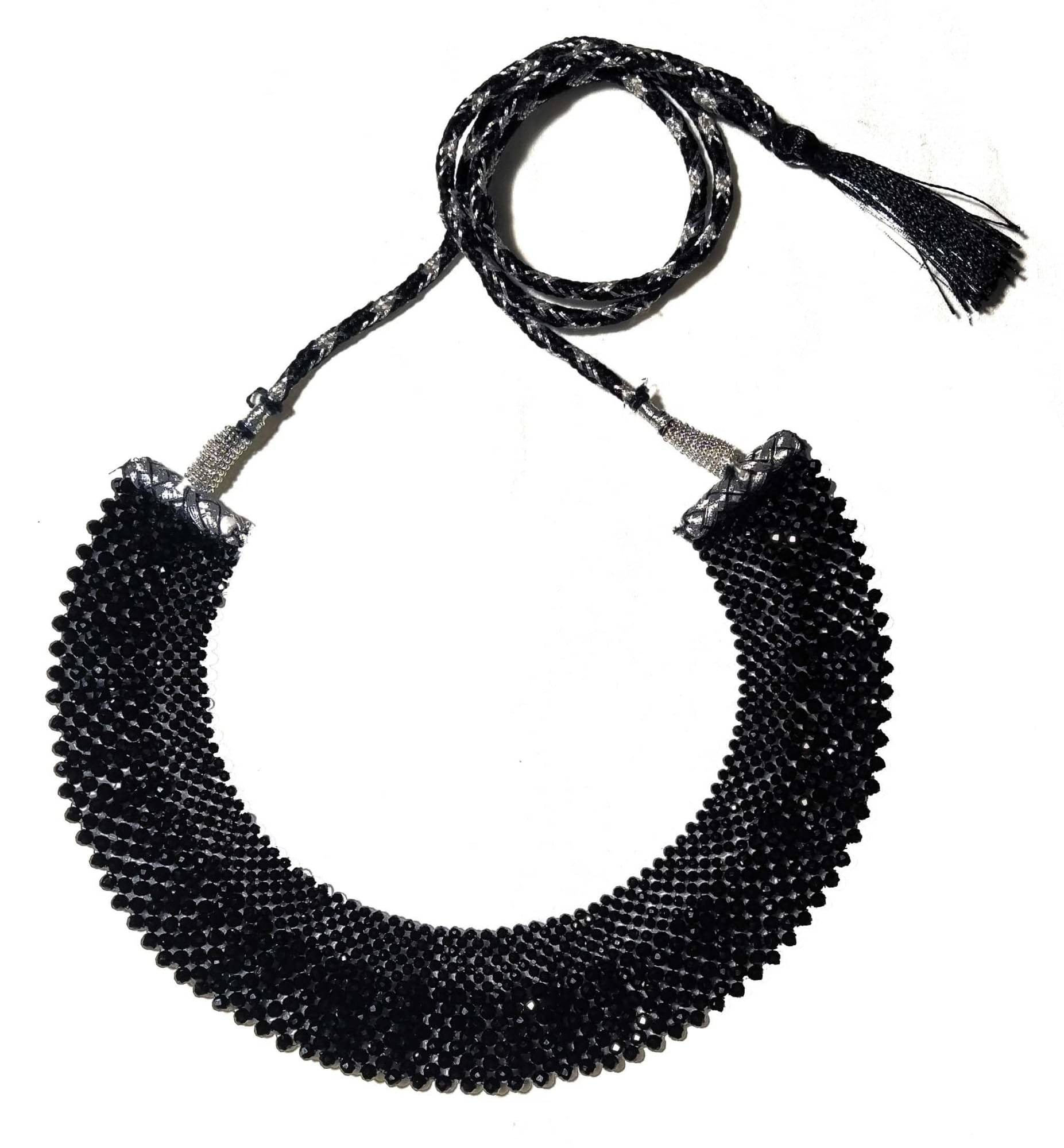    			Jewar Mandi Black Crystal Necklace ( Pack of 1 )