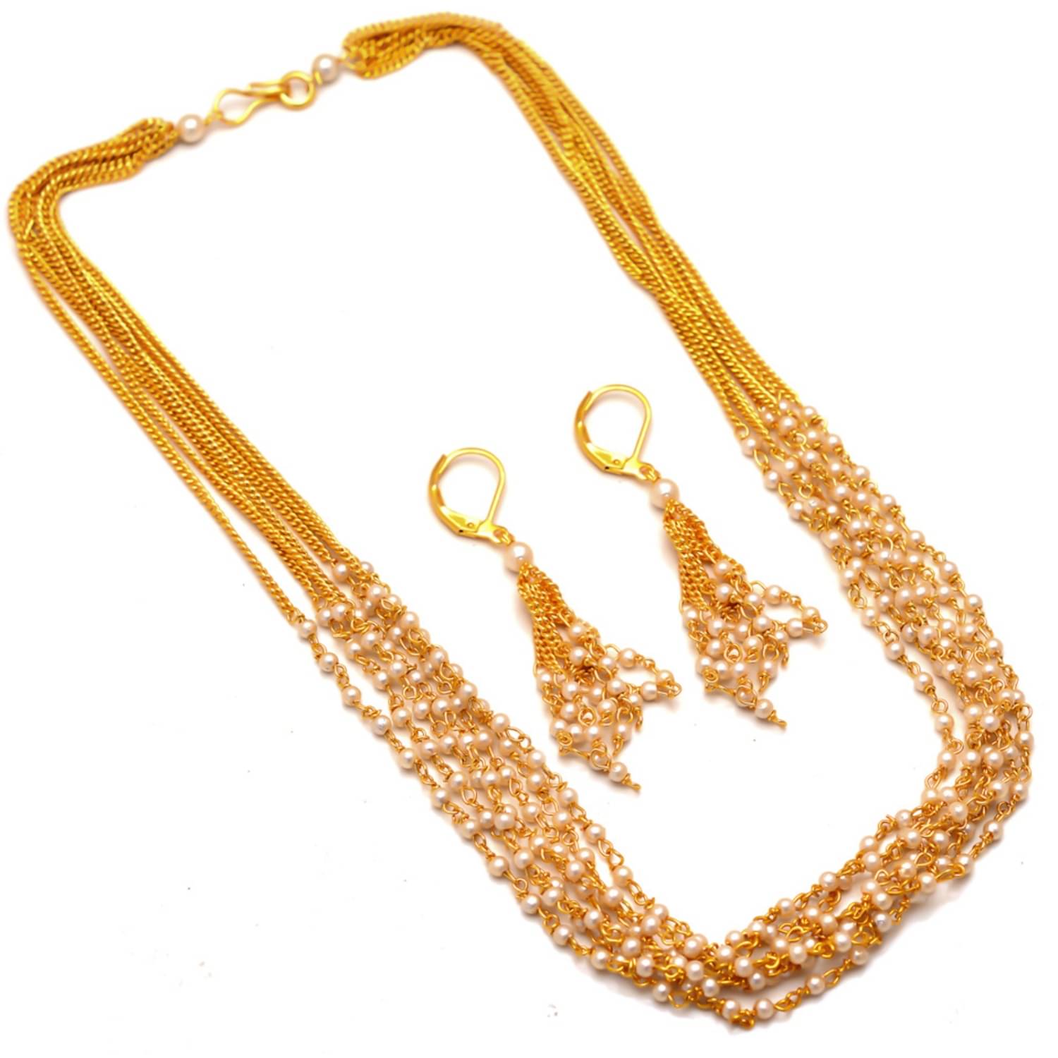     			Jewar Mandi Off White Pearls Necklace Set ( Pack of 1 )