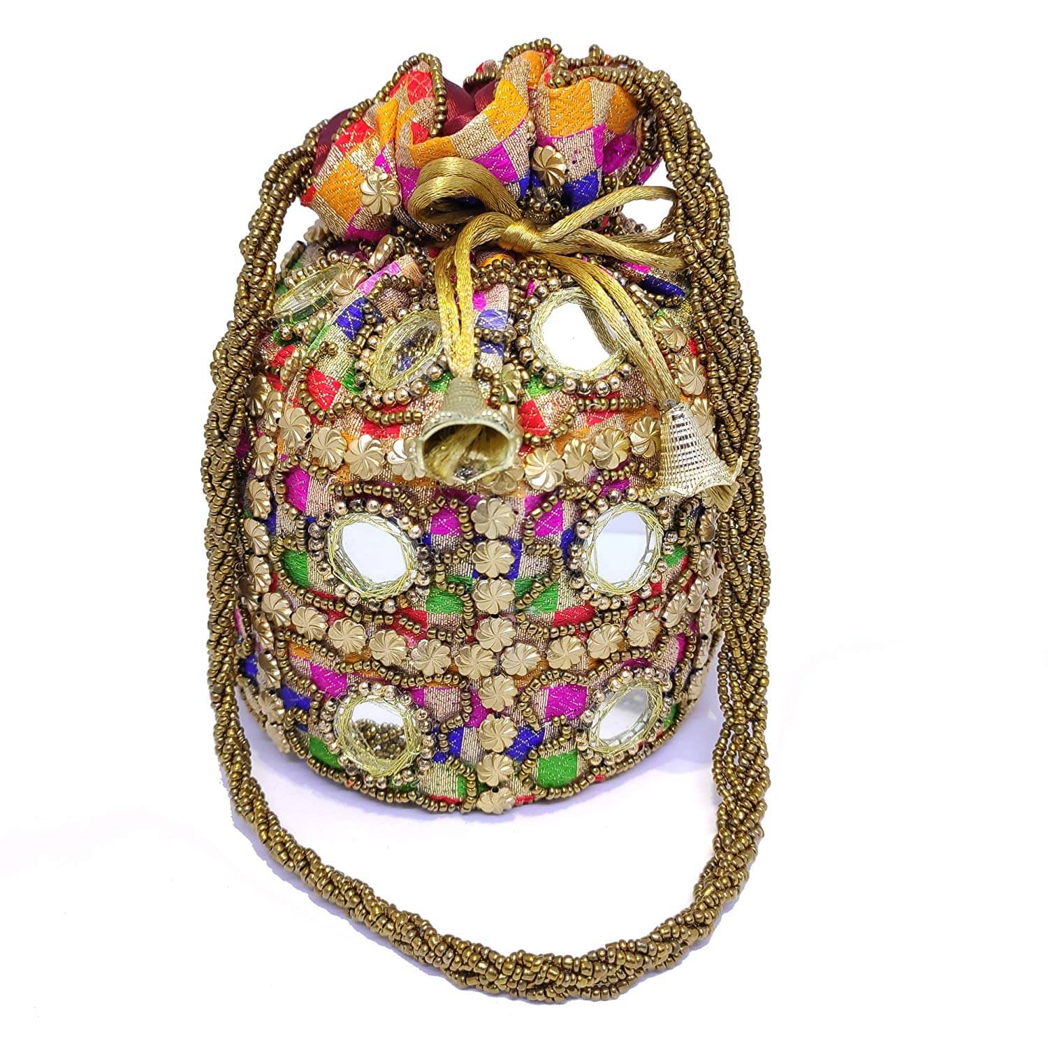    			MAATE Multicolor Silk Potli