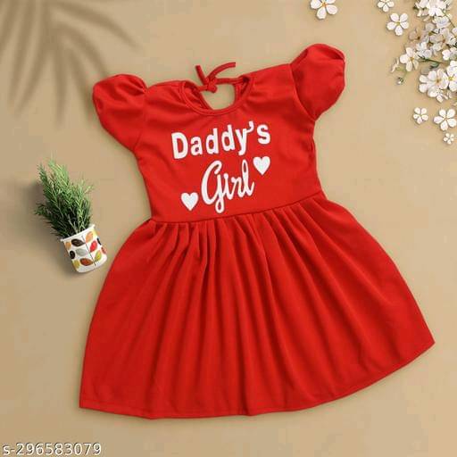     			Mullick the designer Pack of 1 Baby Girls Crepe Frock ( Red )