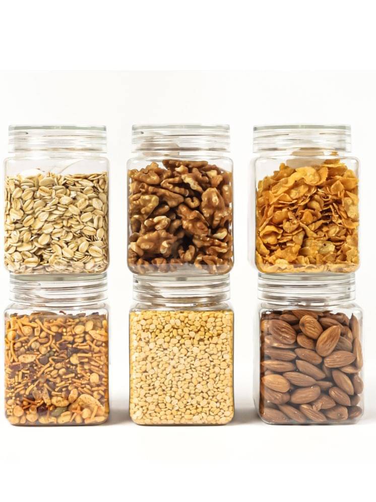 PearlPet PureJars-300ml Plastic Transparent Multi-Purpose Container ( Set of 6 ) PearlPet PureJars-300ml Plastic Transparent Multi-Purpose Container ( Set of 6 )