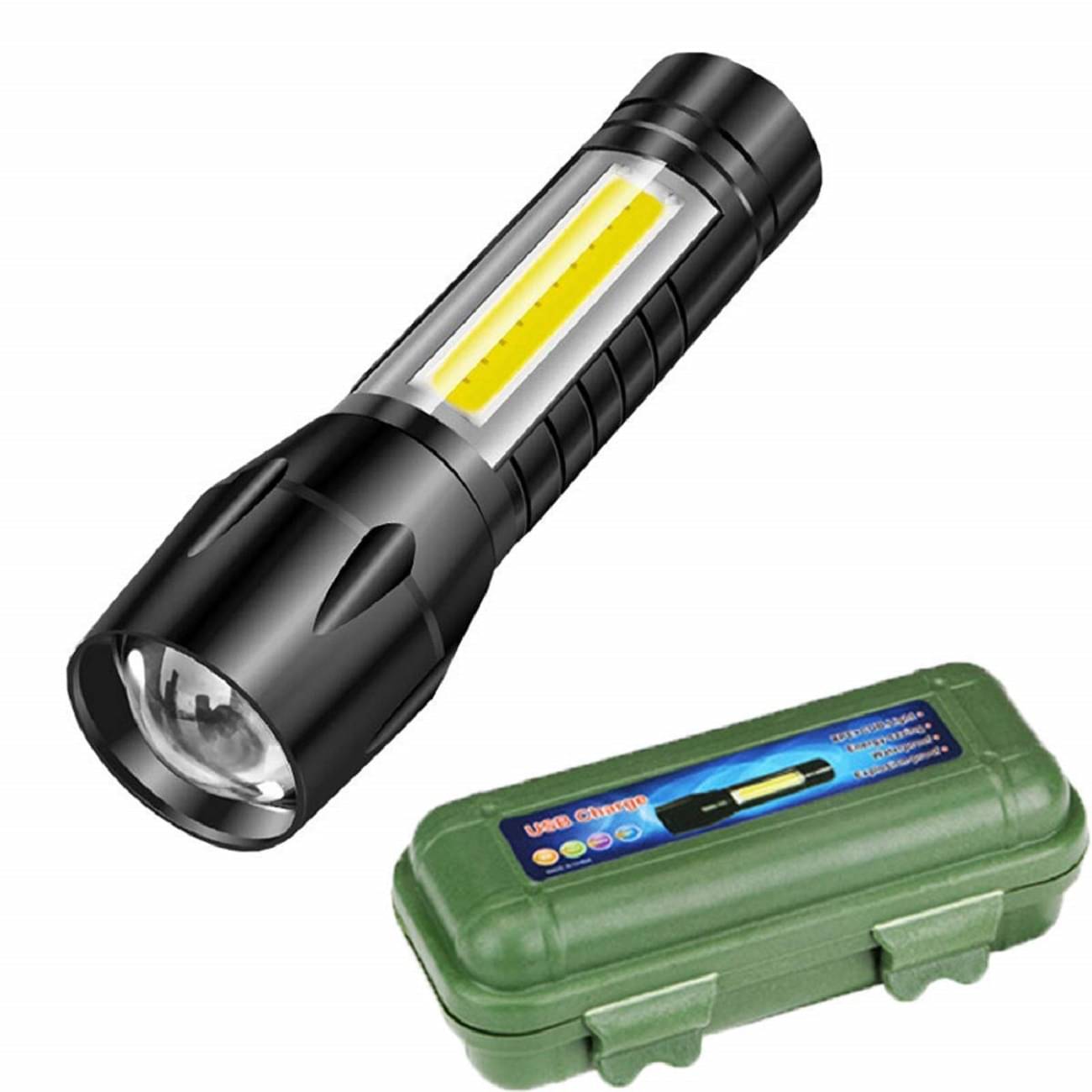 RAMDEV ENTERPRISE - 0.5W Rechargeable Flashlight Torch ( Pack of 1 ) RAMDEV ENTERPRISE - 0.5W Rechargeable Flashlight Torch ( Pack of 1 )