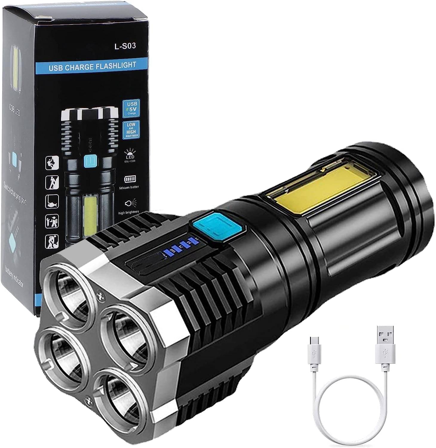 RAMDEV ENTERPRISE - 1W Rechargeable Flashlight Torch ( Pack of 1 ) RAMDEV ENTERPRISE - 1W Rechargeable Flashlight Torch ( Pack of 1 )