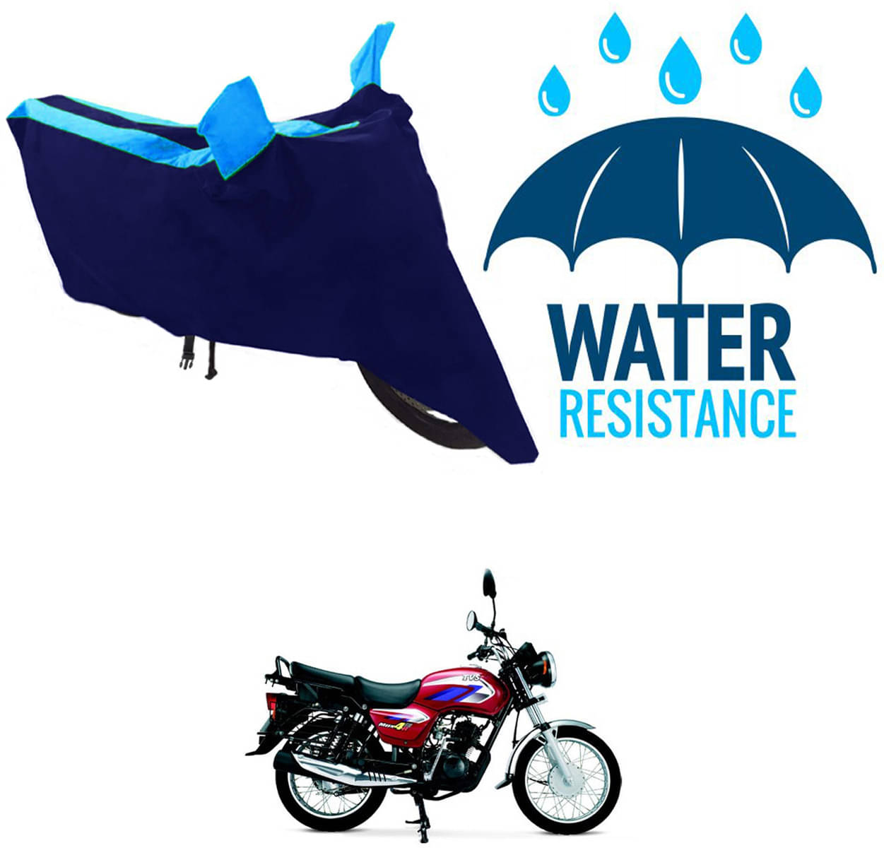 RONISH Bike Body Cover for TVS Max 4R ( Pack of 1 ) , Blue RONISH Bike Body Cover for TVS Max 4R ( Pack of 1 ) , Blue
