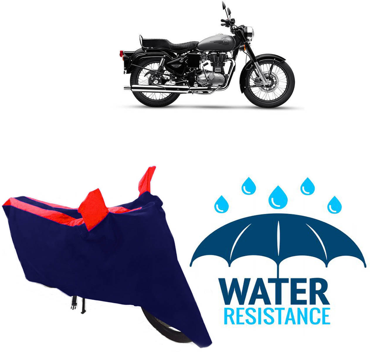RONISH Bike Body Cover for Royal Enfield Bullet 350 ( Pack of 1 ) , Red RONISH Bike Body Cover for Royal Enfield Bullet 350 ( Pack of 1 ) , Red