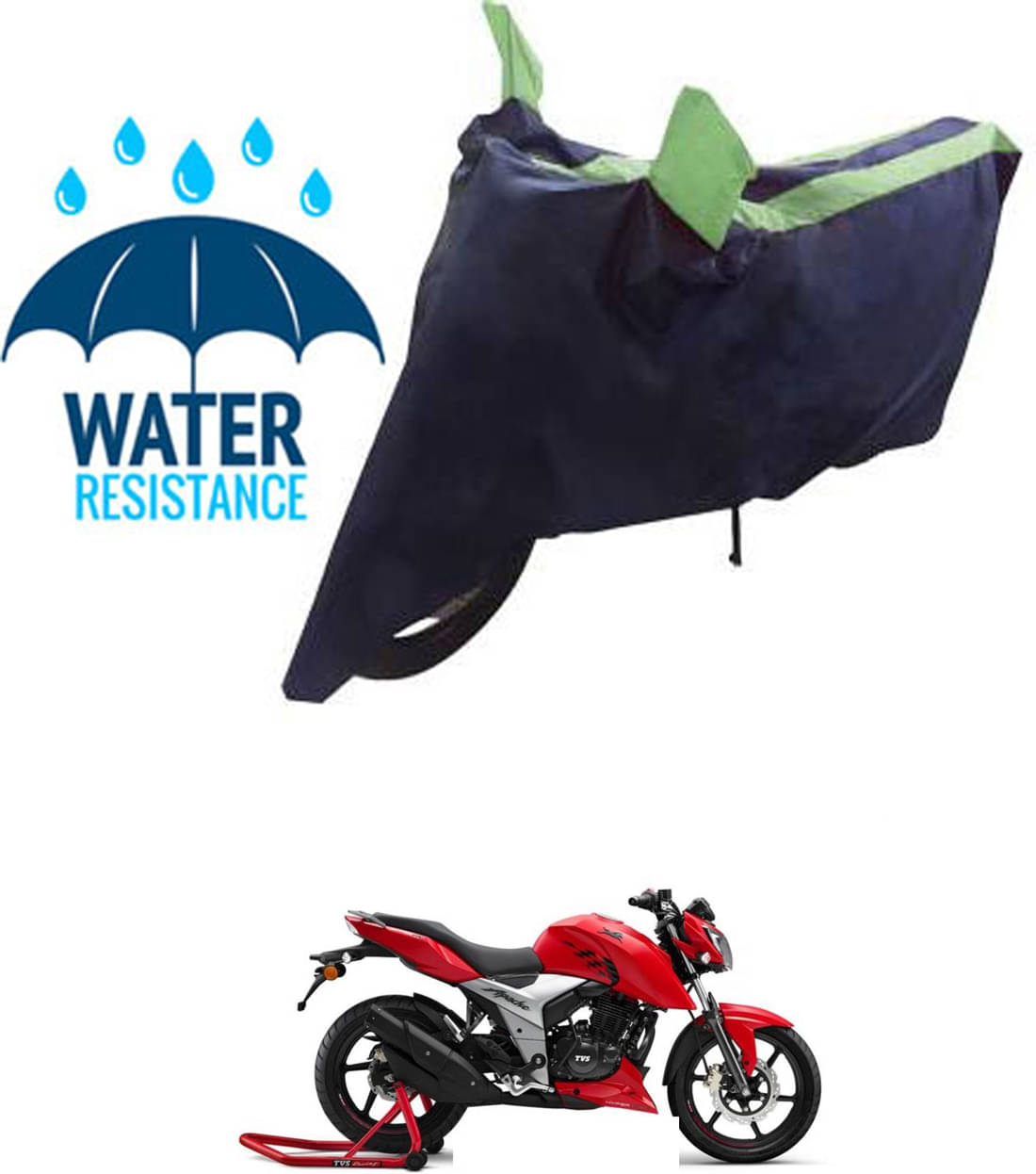 RONISH Bike Body Cover for TVS Apache RTR 200 4V Carb ( Pack of 1 ) , Green RONISH Bike Body Cover for TVS Apache RTR 200 4V Carb ( Pack of 1 ) , Green
