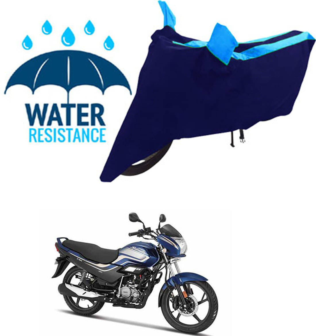     			RONISH Bike Body Cover for Hero Super Splendor ( Pack of 1 ) , Blue