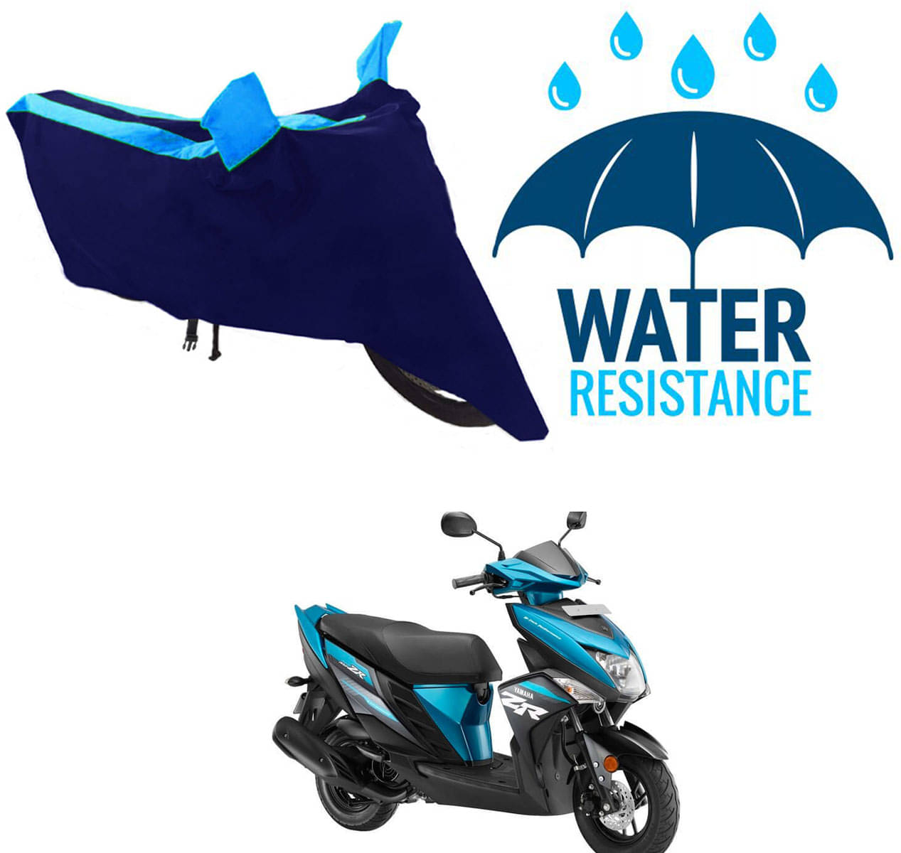     			RONISH Bike Body Cover for Yamaha Ray ZR Disc ( Pack of 1 ) , Blue