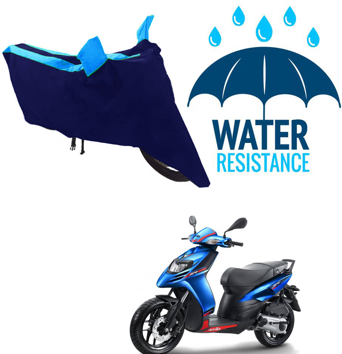 RONISH Bike Body Cover for Aprilia All Bike Models ( Pack of 1 ) , Blue RONISH Bike Body Cover for Aprilia All Bike Models ( Pack of 1 ) , Blue