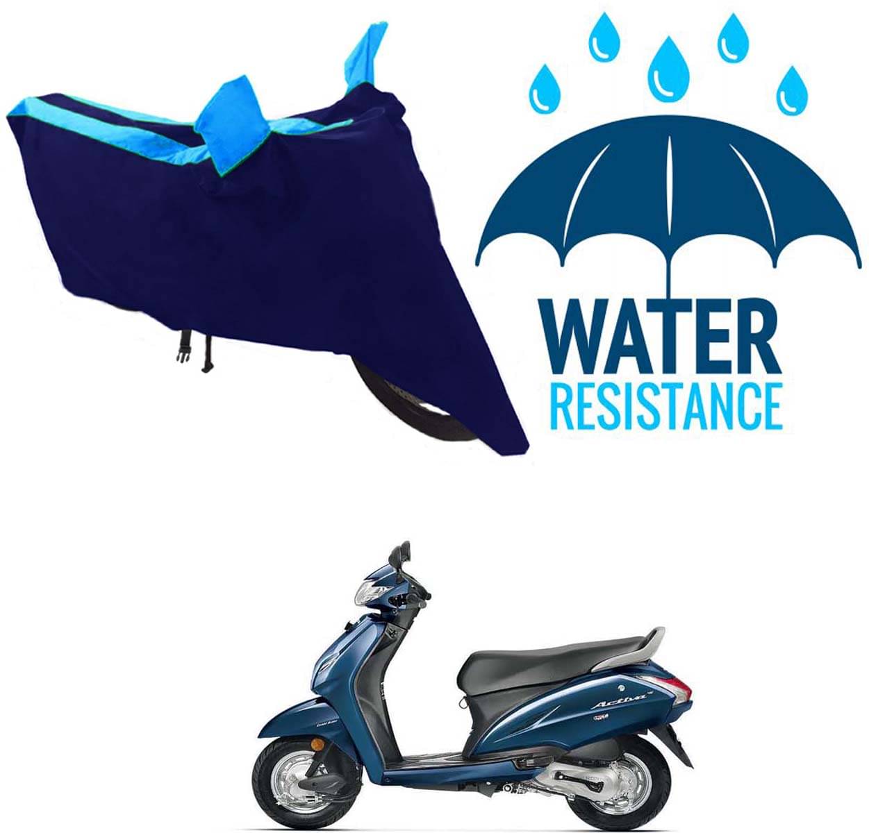     			RONISH Bike Body Cover for Honda Activa 5G ( Pack of 1 ) , Blue