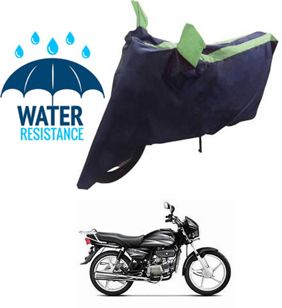 RONISH Bike Body Cover for Hero Splendor Plus ( Pack of 1 ) , Green RONISH Bike Body Cover for Hero Splendor Plus ( Pack of 1 ) , Green