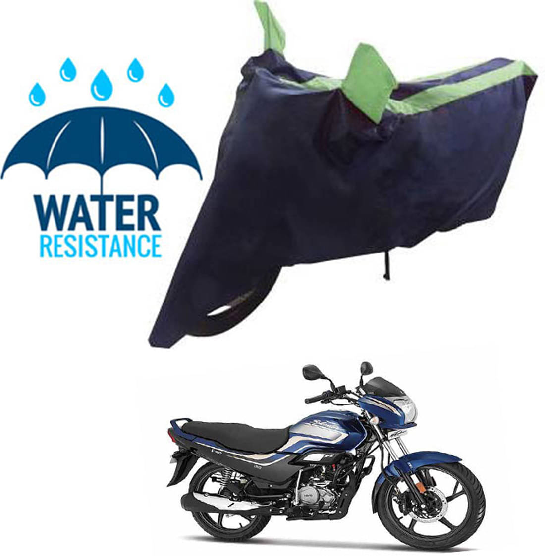     			RONISH Bike Body Cover for Hero Super Splendor ( Pack of 1 ) , Green