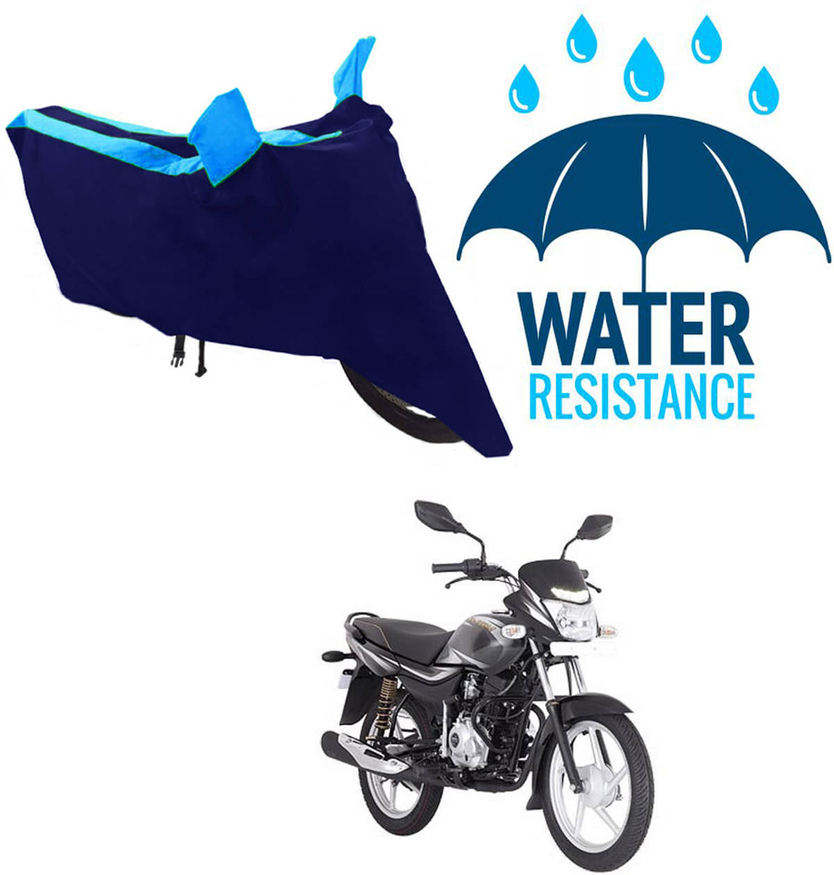     			RONISH Bike Body Cover for Bajaj Platina 125 ( Pack of 1 ) , Blue