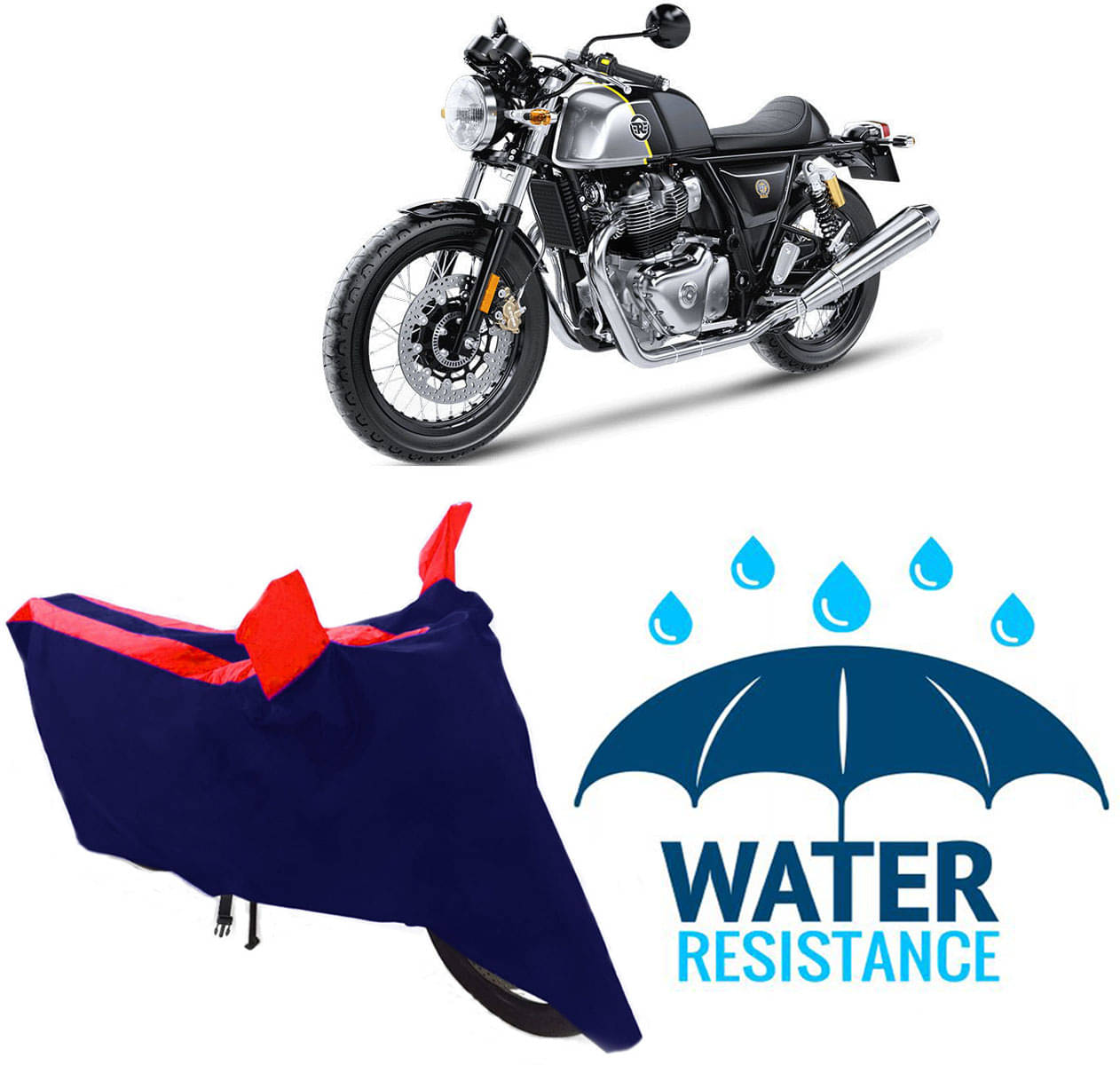    			RONISH Bike Body Cover for Royal Enfield Continental GT ( Pack of 1 ) , Red