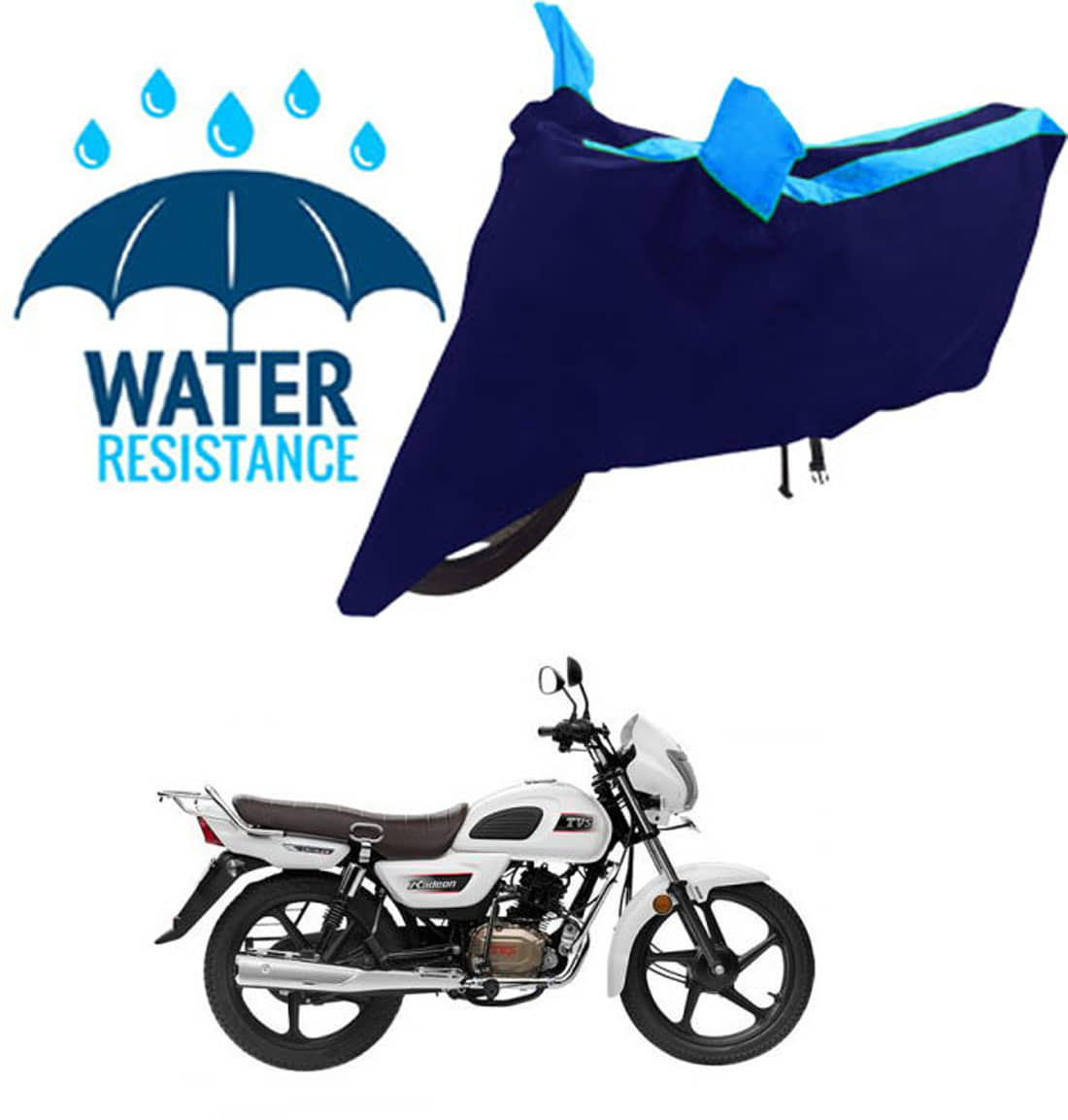 RONISH Bike Body Cover for TVS All Bike Models ( Pack of 1 ) , Blue