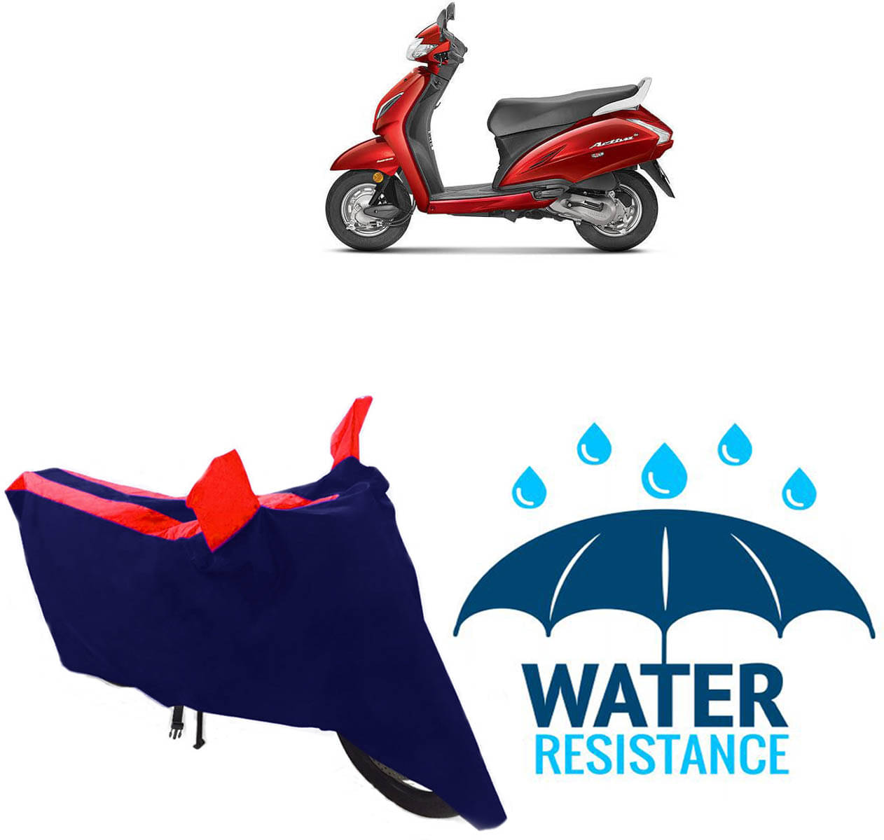     			RONISH Bike Body Cover for Honda Activa 5G ( Pack of 1 ) , Red