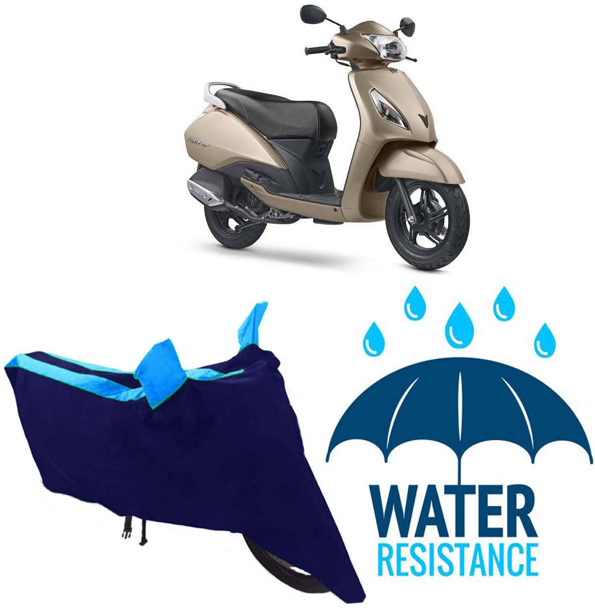 RONISH Bike Body Cover for TVS Jupiter ( Pack of 1 ) , Blue