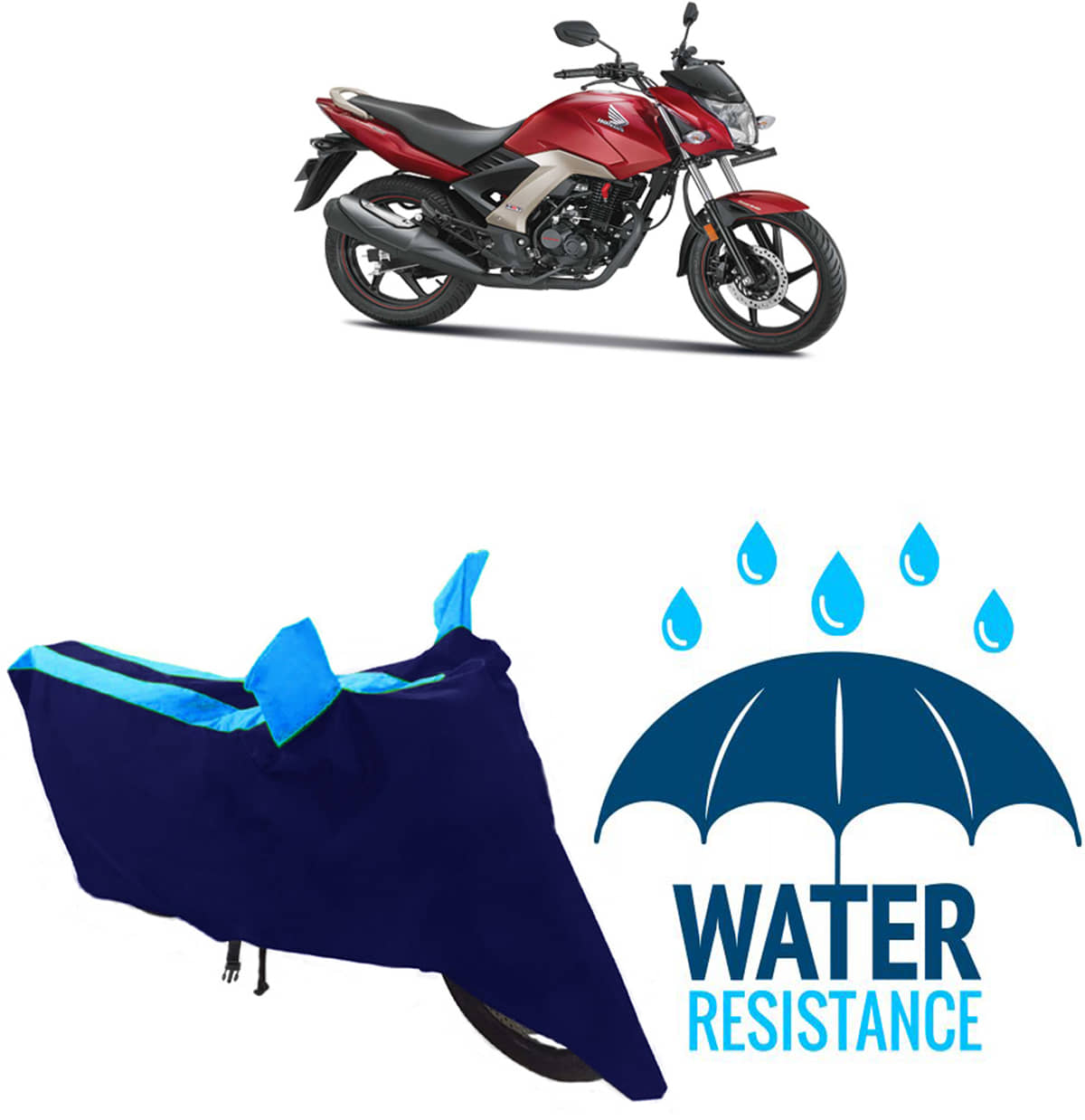 RONISH Bike Body Cover for Honda Unicorn ( Pack of 1 ) , Blue