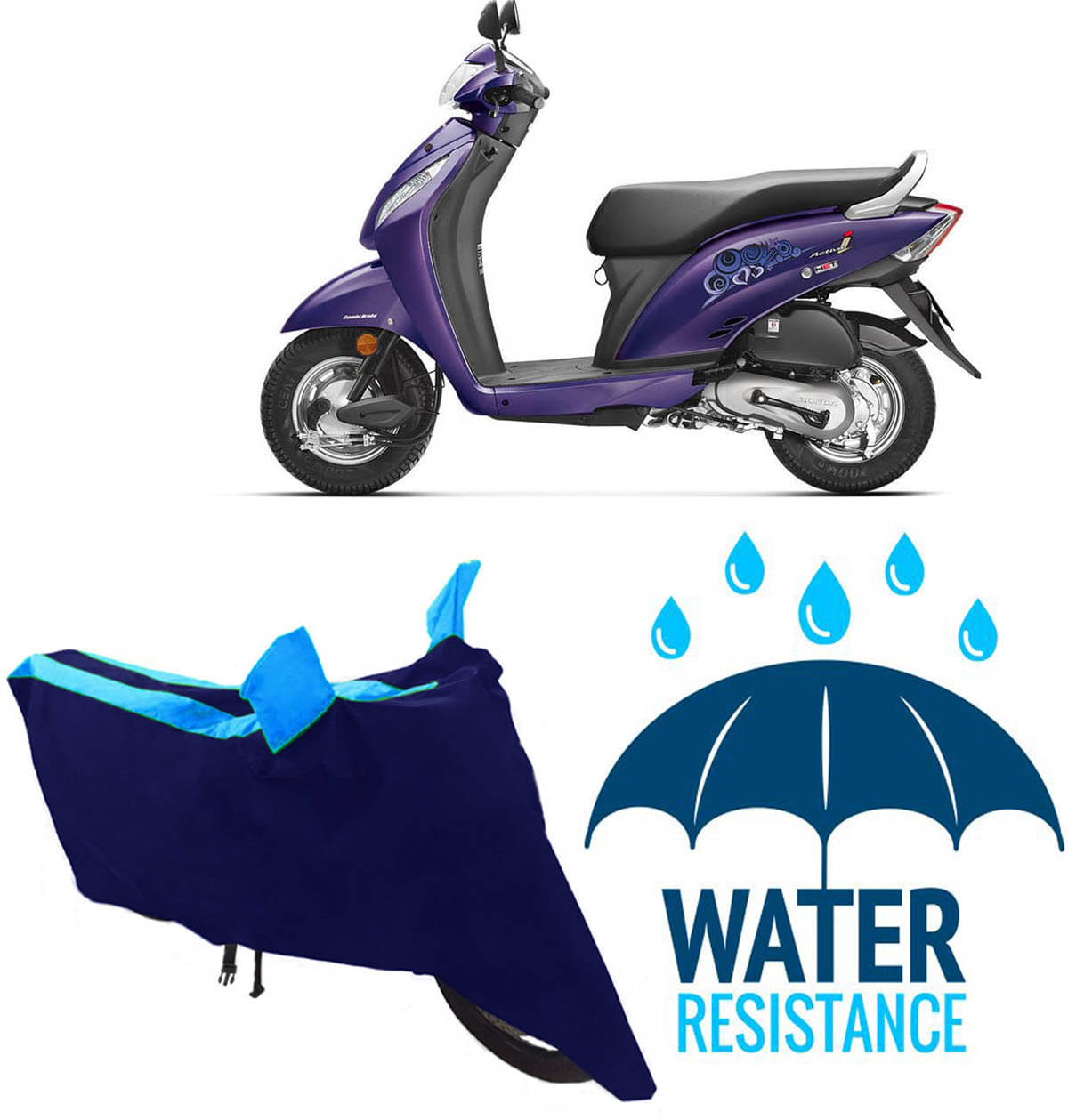     			RONISH Bike Body Cover for Honda Activa i ( Pack of 1 ) , Blue