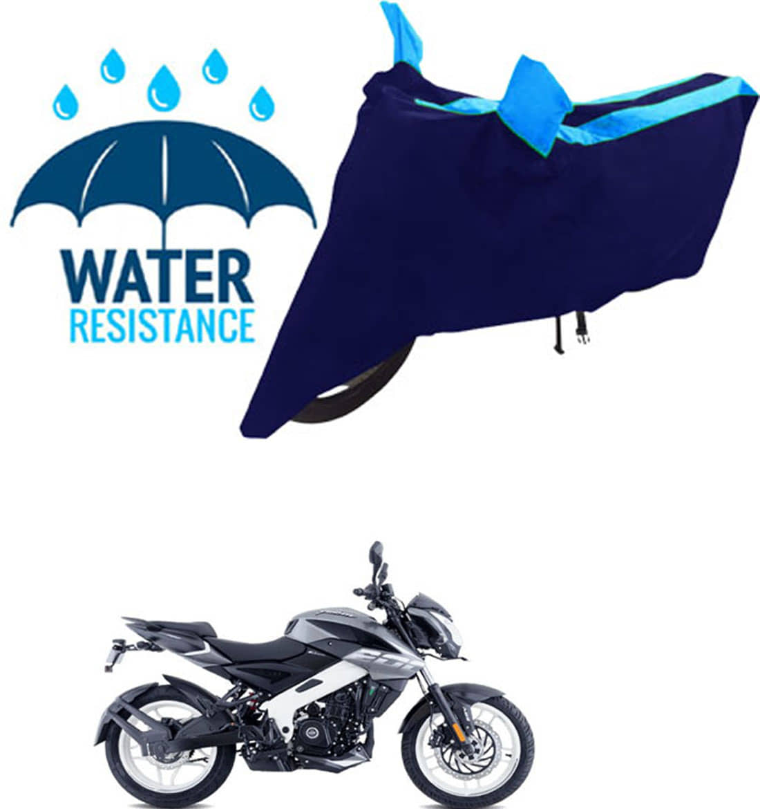 RONISH Bike Body Cover for Bajaj Pulsar NS 200 ( Pack of 1 ) , Blue