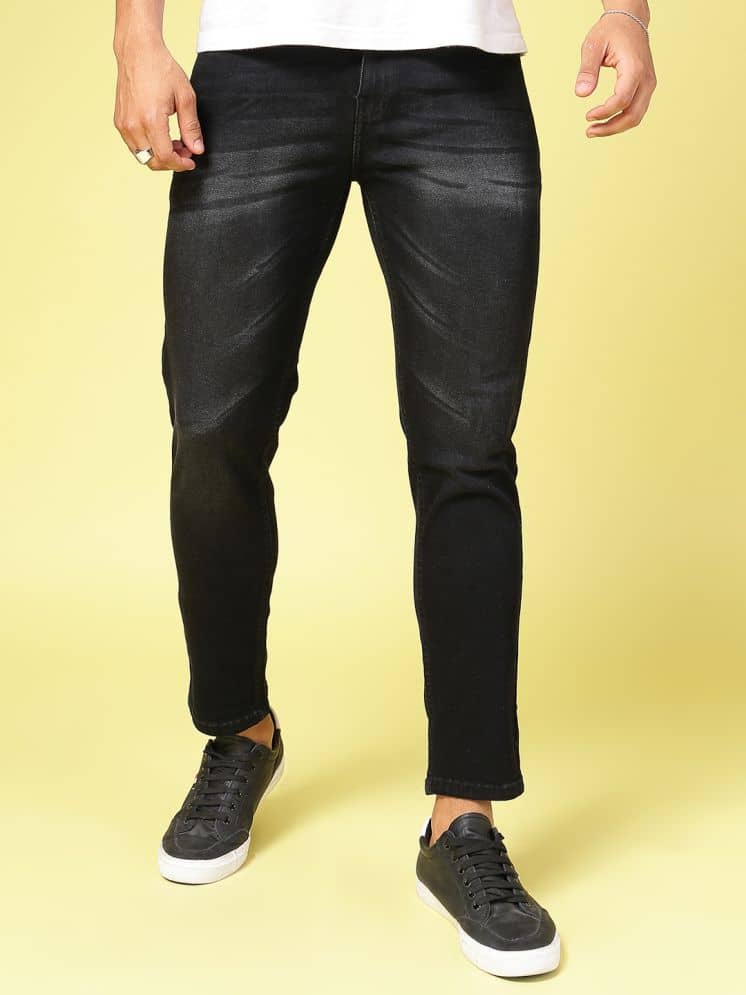 Rigo Regular Fit Faded Men's Jeans - Black ( Pack of 1 ) - Jeans | Buy online on ZillyBuy