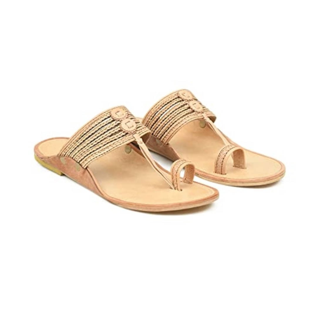     			STEPSOFT Off White Men's Kolhapuris
