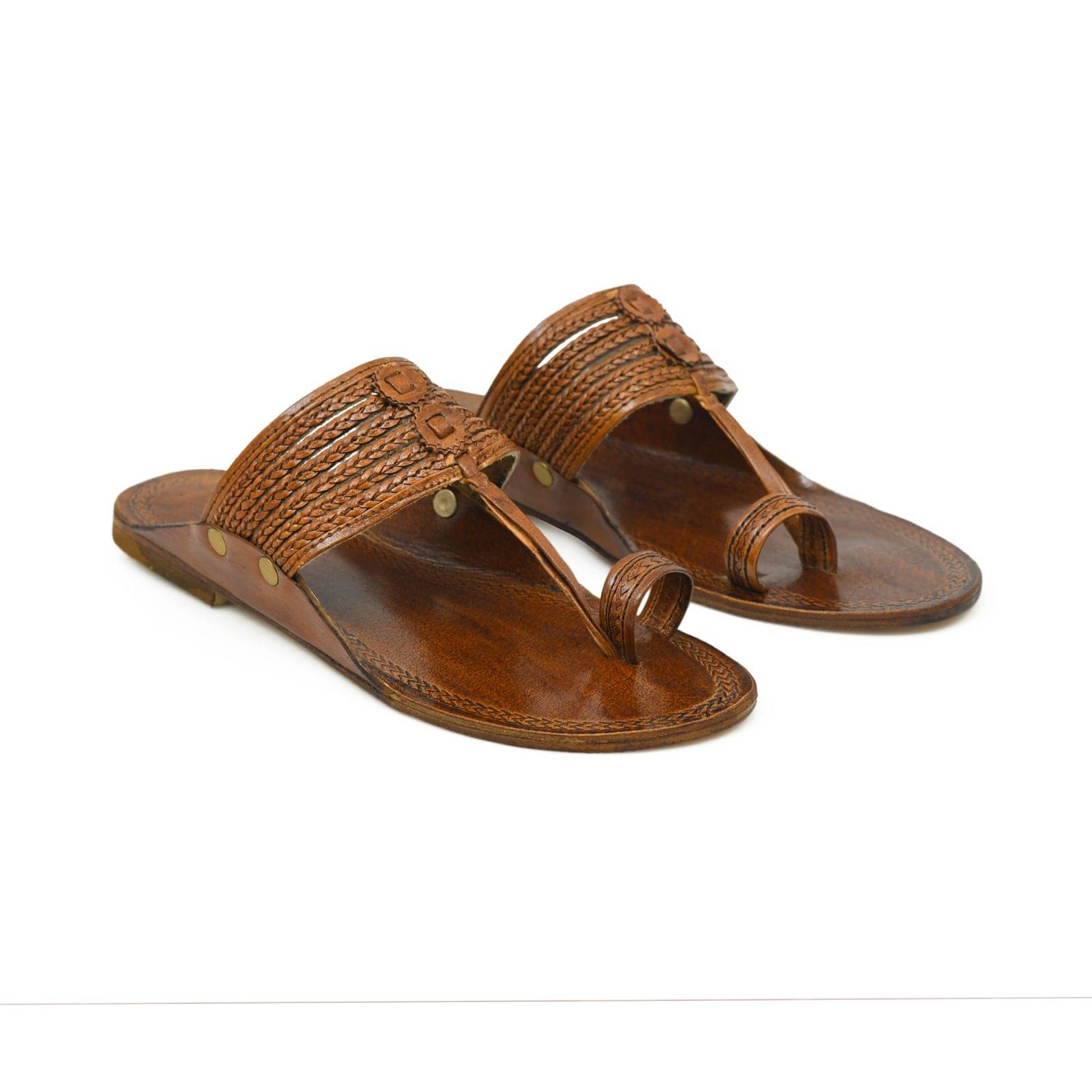     			STEPSOFT Tan Men's Kolhapuris