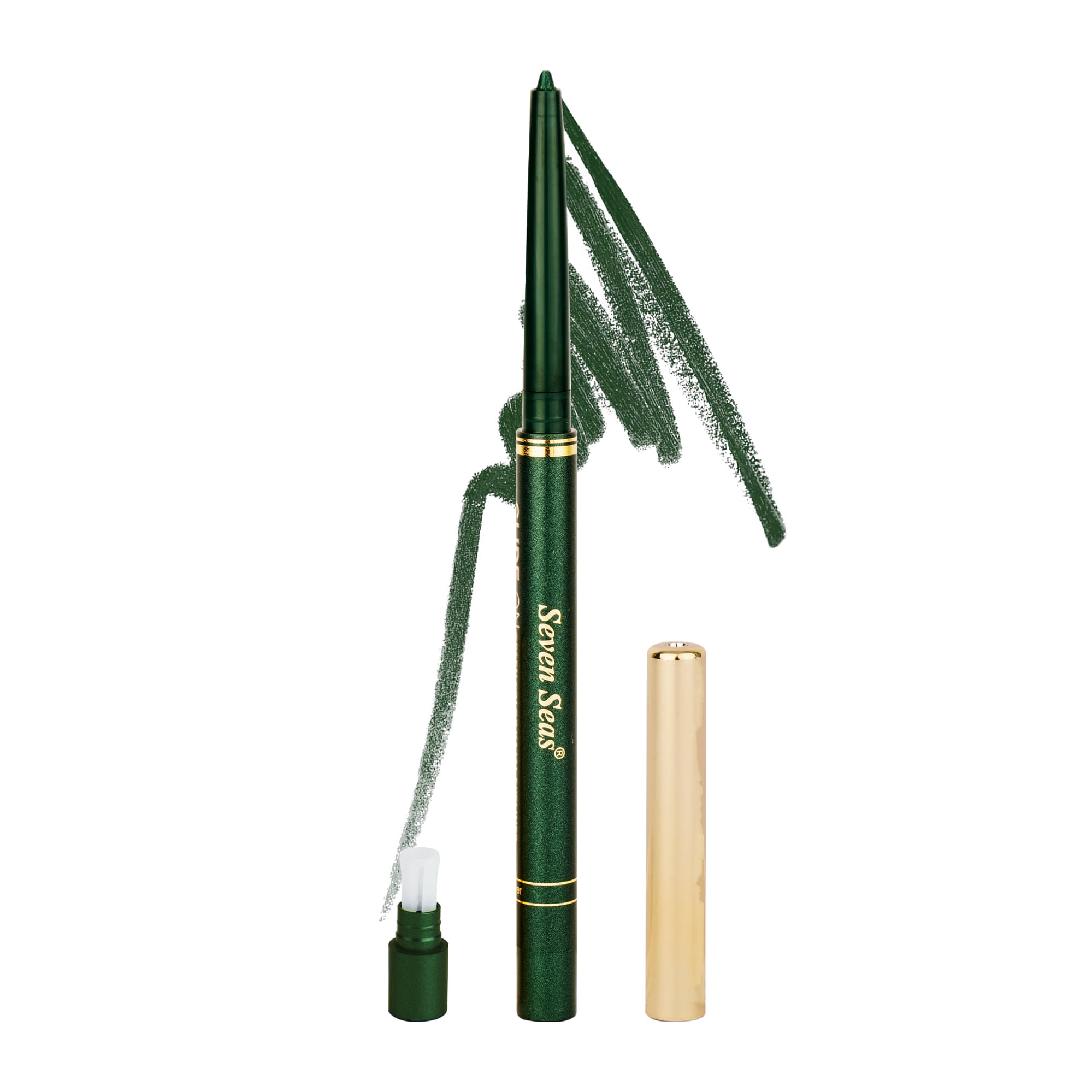     			Seven Seas Glide-On Blue Color Kajal Waterproof|Revolving Kajal with attached Sharpener(Green,0.35g)