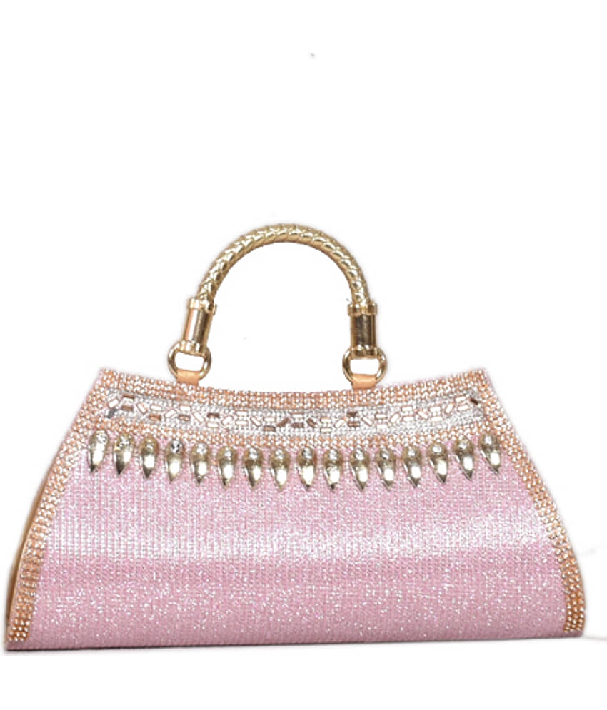 Sunvika House Pink Fabric Handheld Bag - Handbags | Buy online on ZillyBuy