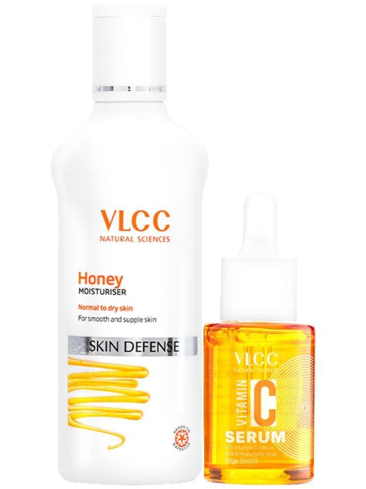     			VLCC Honey Moisturiser & Vitamin C Night Serum Combo -Soft & Bright Skin (100g+30ml)